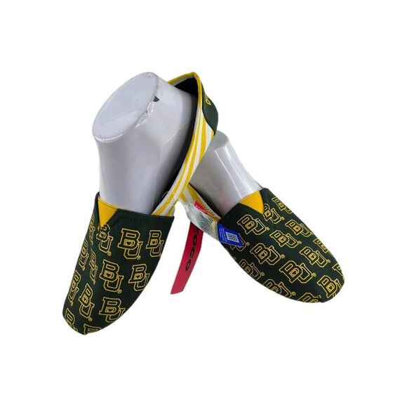 Baylor Bears Womens Stripe Canvas Shoe Size L Slippers - Picture 1 of 10